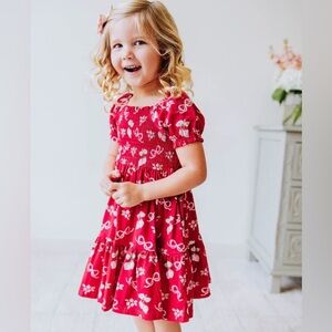 NWT Sweet Honey Puff Sleeve Dress Sweet Strawberry Glaze 18M Red